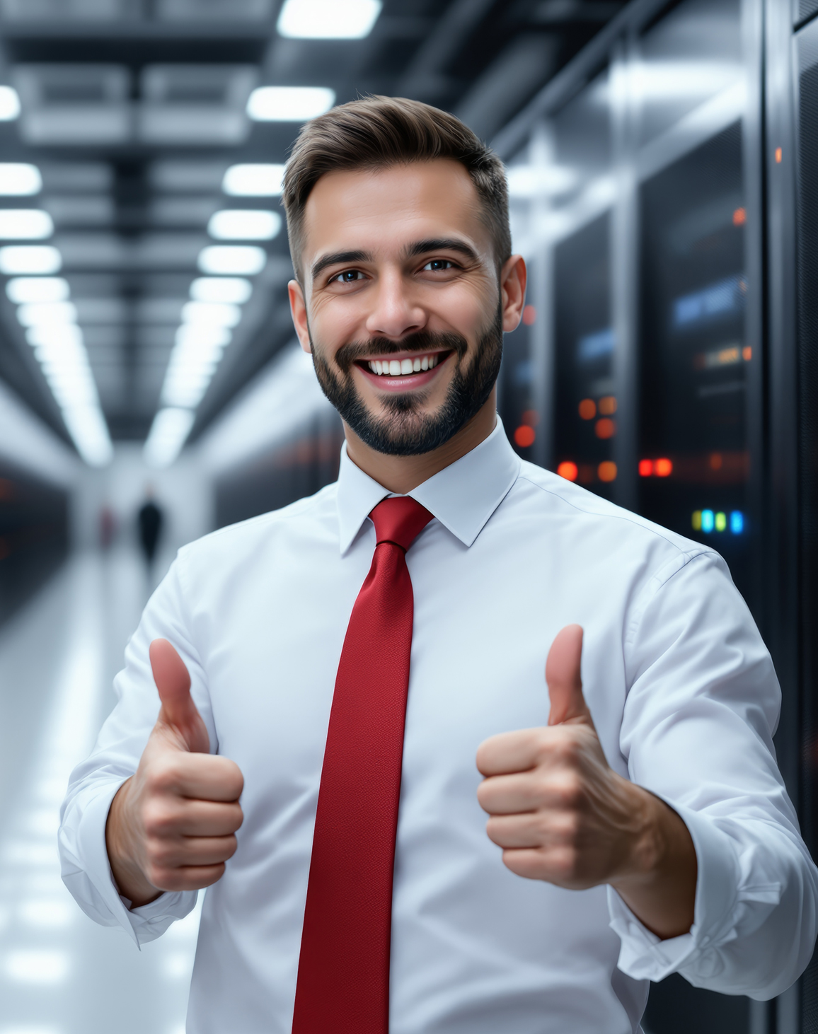 Happy user with headphones